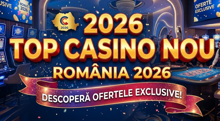 Imagine reprezentativă pentru cazinouri noi în România 2026, cu elemente de joc și bonusuri